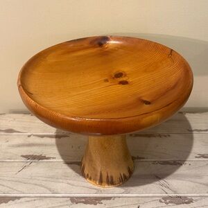 Vintage Hand-Turned Wooden Stand / Pedestal
